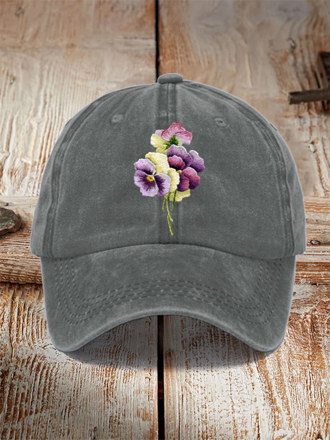 Unisex Distressed Washed Cotton Alzheimer's Awareness Printed Hat
