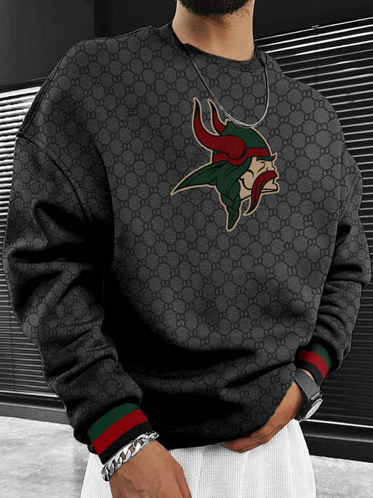Minnesota Vikings  Men's Crew Neck Sweatshirt Black