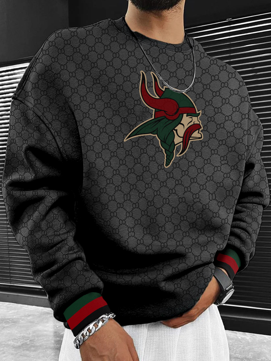Minnesota Vikings  Men's Crew Neck Sweatshirt Black