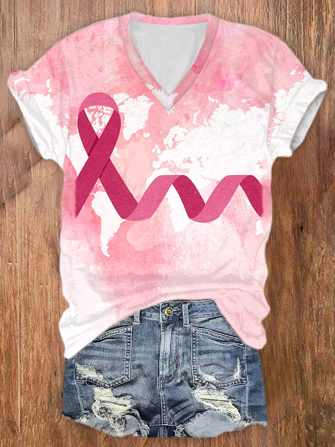 Breast Cancer Women's Printed T-Shirt