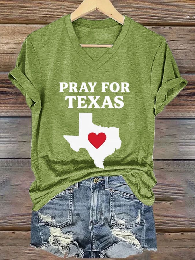 🙏💔Join us in praying for Texas.🙏Women's Pray For Texas Print T-shirt