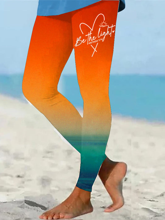 Women's Faith Printed Casual Tight High Stretch Leggings