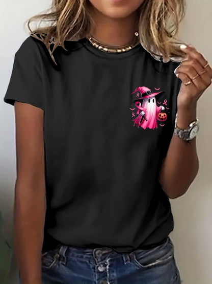 Women's In October We Wear Pink Breast Cancer Awareness Print T-Shirt