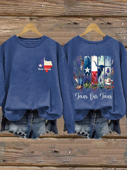 🙏💔Join us in praying for Texas.🙏Retro Texas Strong Texas Our Texas Print Sweatshirt