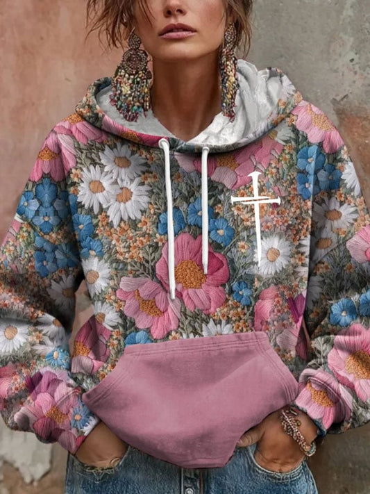 Women's Faith Print Casual Hoodie