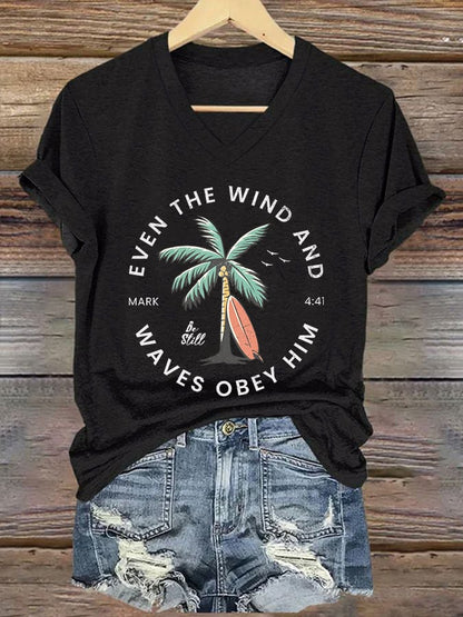 Women'S Casual Christian Scripture Graphic Print Short Sleeve T-Shirt