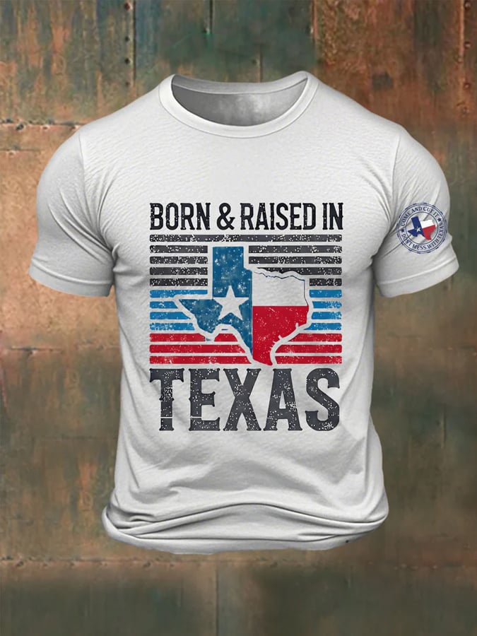 🙏💔Join us in praying for Texas.🙏Men's Born & Raised In Texas Print T-Shirt