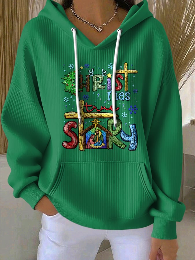 Women'S Casual Christmas "Birthday of Jesus" Print Sweatshirt