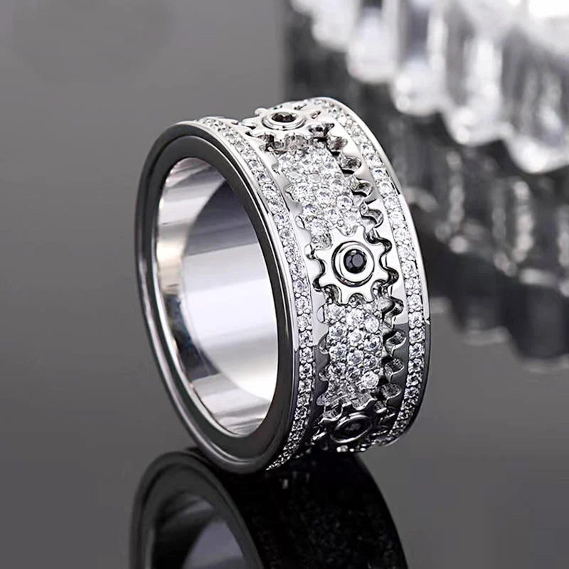 🔥925 Sterling Silver Personalized Stress Reducing Rotatable Gear Ring