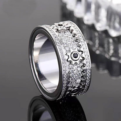 🔥925 Sterling Silver Personalized Stress Reducing Rotatable Gear Ring