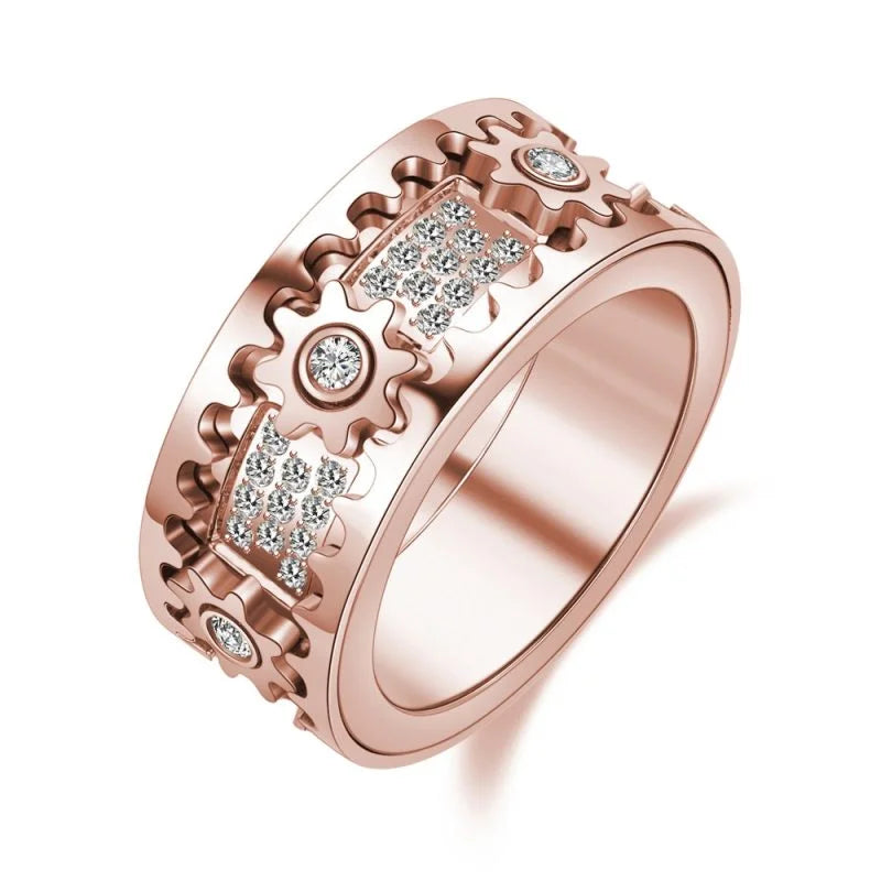 🔥925 Sterling Silver Personalized Stress Reducing Rotatable Gear Ring