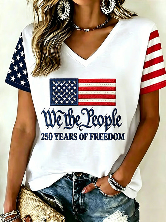 Women's U.S. Founding 250th Anniversary V-Neck T-Shirt