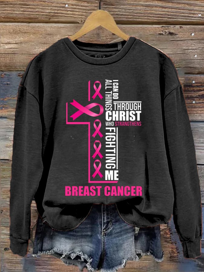 Breast Cancer Women's Printed Long Sleeve Sweatshirt