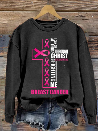 Breast Cancer Women's Printed Long Sleeve Sweatshirt