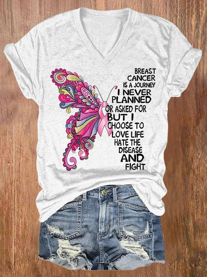 Breast Cancer Women's Printed T-Shirt