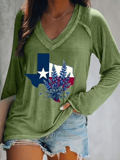 🙏💔Join us in praying for Texas.🙏Women's Texas Strong Printed V-Neck T-Shirt