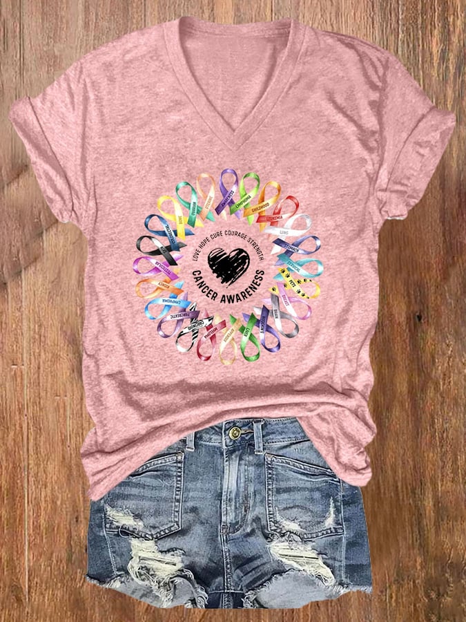 Women's Breast Cancer Awareness Crewneck T-Shirt