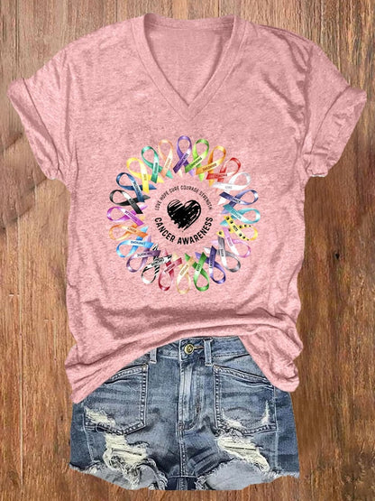 Women's Breast Cancer Awareness Crewneck T-Shirt