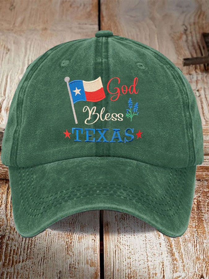 Unisex God Bless Texas Print Baseball Cap