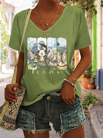 🙏💔Join us in praying for Texas.🙏Women's Texas Strong  Printed Short-Sleeved T-Shirt