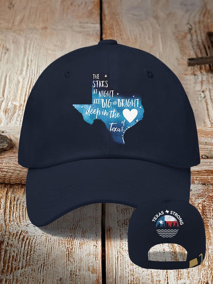 🙏💔Join us in praying for Texas.🙏Retro Texas Strong The Stars At Night Are Big And Bright Deep In The Heart Of Texas Print Baseball Cap