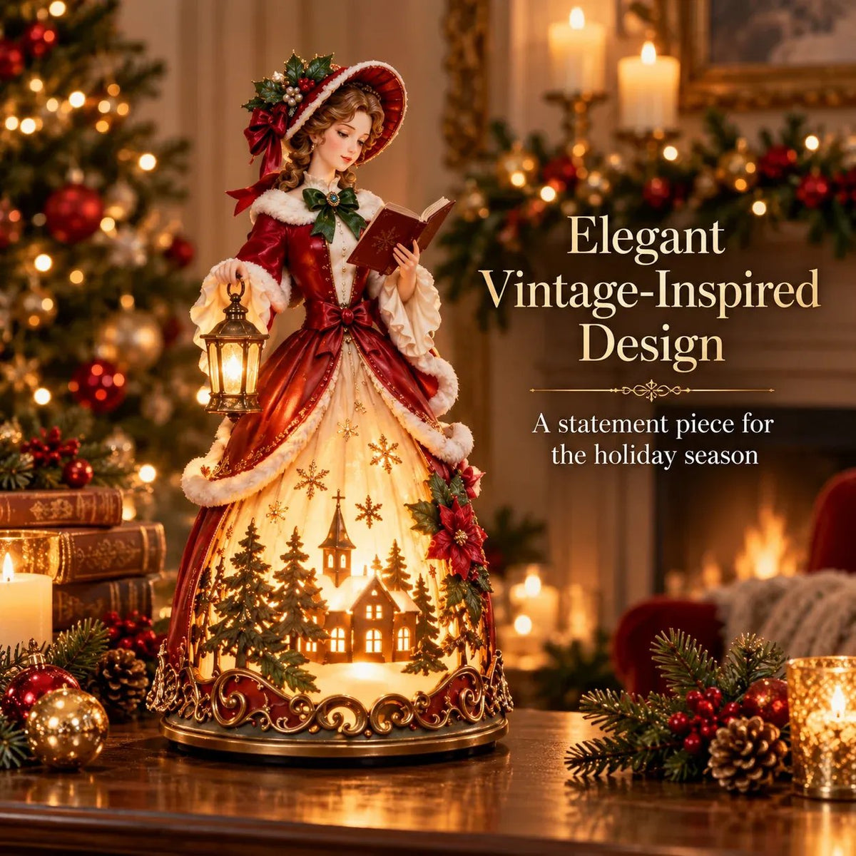 🎄 Victorian Christmas Caroler Lighted Tabletop Lamp