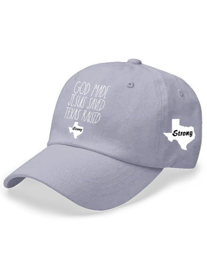 🙏💔Join us in praying for Texas.🙏Retro Texas Strong God Made Jesus Saved Texas Raised Print Baseball Cap