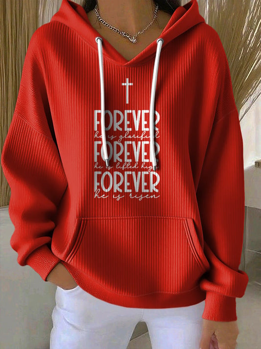 Women's Faith Print Casual Hoodie