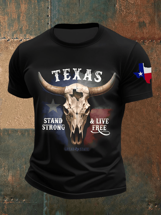 🙏💔Join us in praying for Texas.🙏Men's Texas Stand Strong Live Free Short-sleeved T-shirt