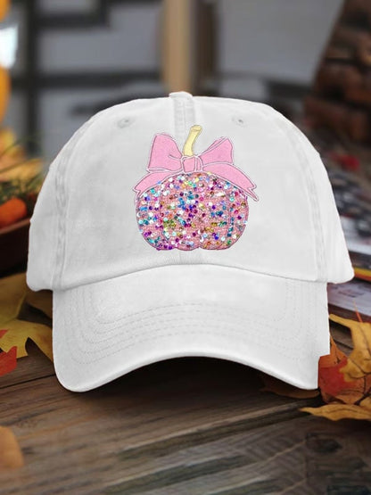 Unisex Pink Pumpkin Breast Cancer Awareness Print Baseball Cap