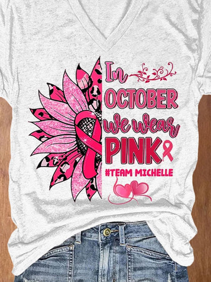 Breast Cancer Women's Printed T-Shirt