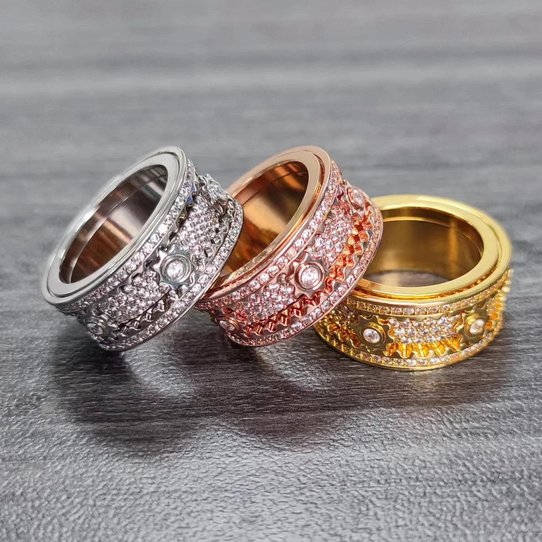 🔥925 Sterling Silver Personalized Stress Reducing Rotatable Gear Ring