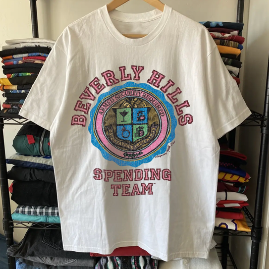 Beverly Hills Spending Team Washed White Tee