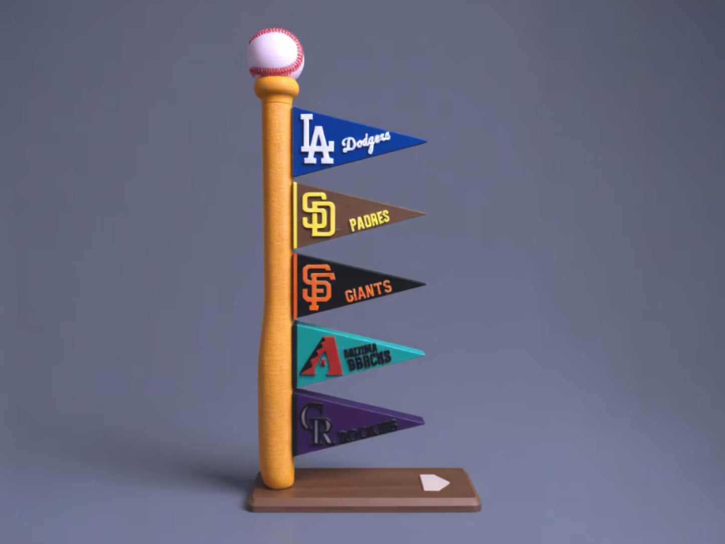 MLB indoor baseball flag display