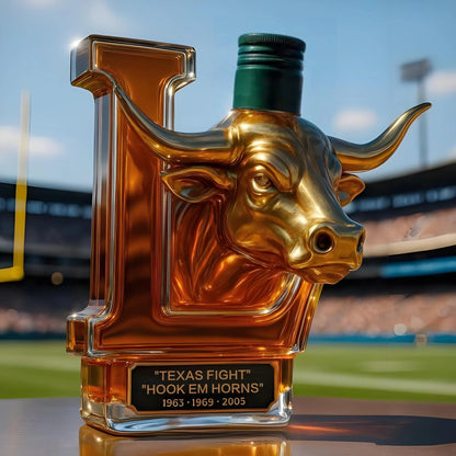 Texas Longhorns 3x NCAA Champions Whiskey Bottle