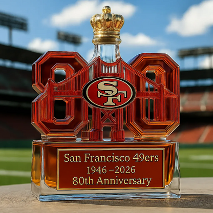 San Francisco 49ers 80th anniversary whiskey bottle