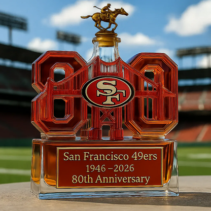 San Francisco 49ers 80th anniversary whiskey bottle