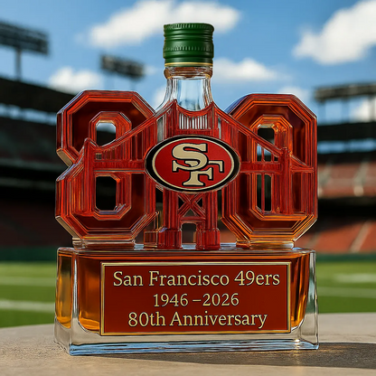 San Francisco 49ers 80th anniversary whiskey bottle