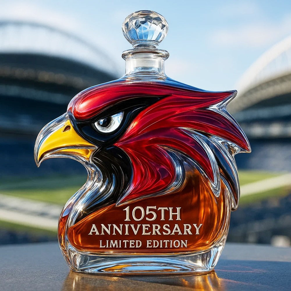Cardinal Red Whiskey Bottle – Fierce Red Bird Decanter, Limited Edition Sports Collectible for Fans