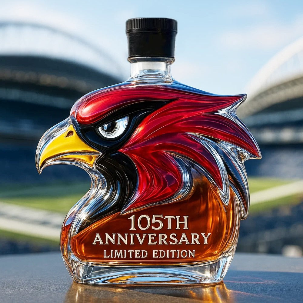 Cardinal Red Whiskey Bottle – Fierce Red Bird Decanter, Limited Edition Sports Collectible for Fans