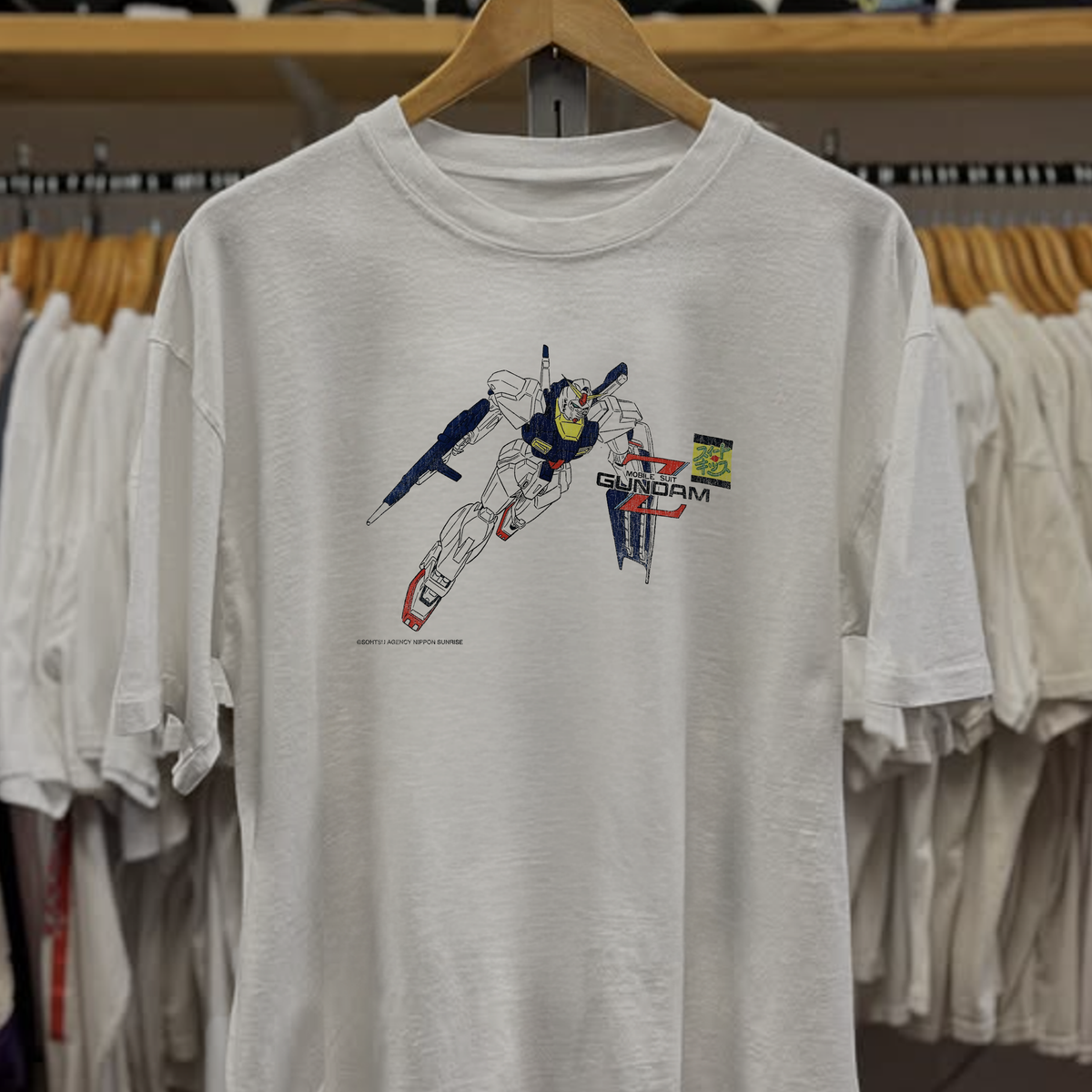 1979 Gundam Mobile Suit Washed White Tee