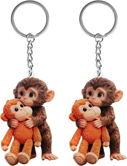 Protect Punch The Monkey Keychain,for Backpack Purse Car Keys