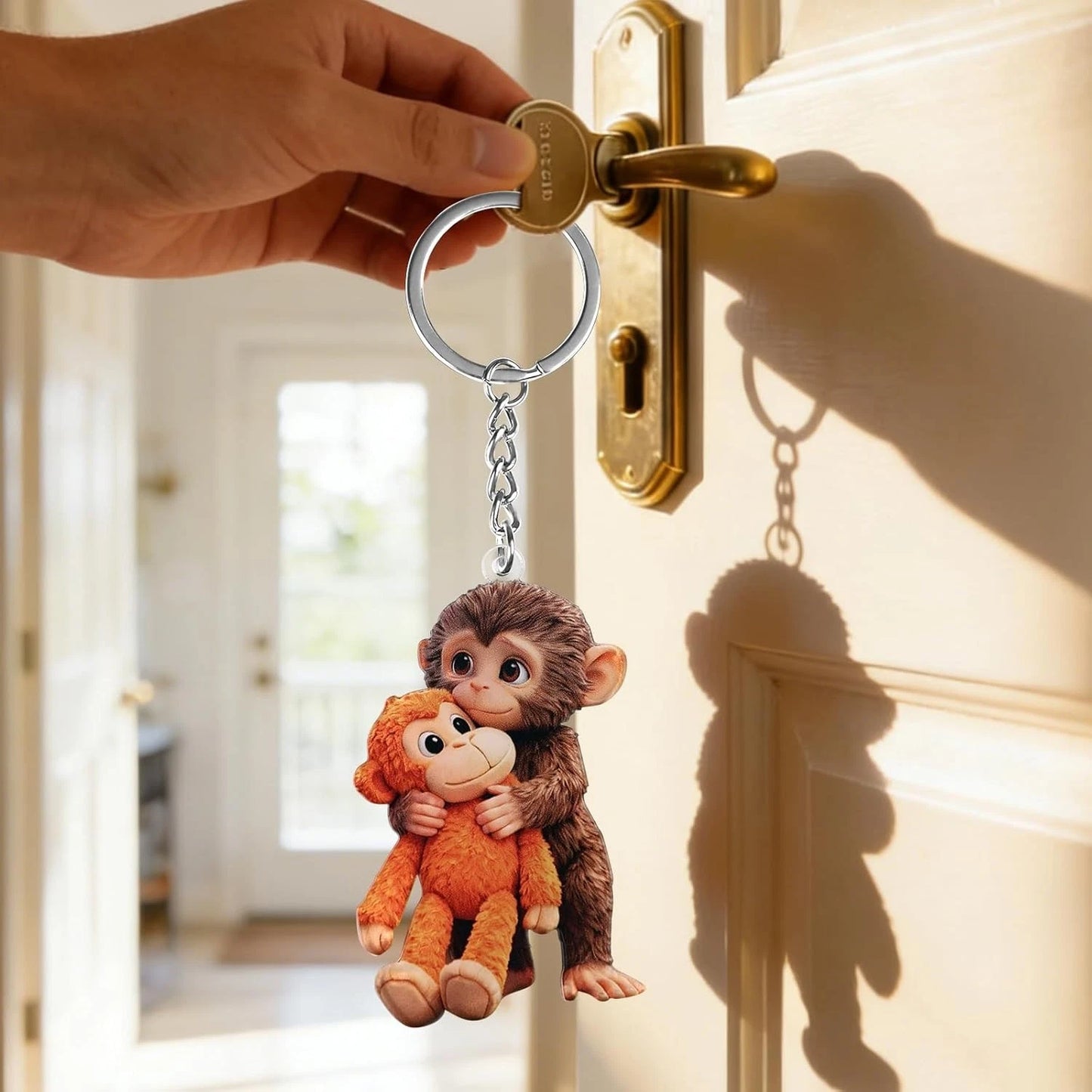 Protect Punch The Monkey Keychain,for Backpack Purse Car Keys