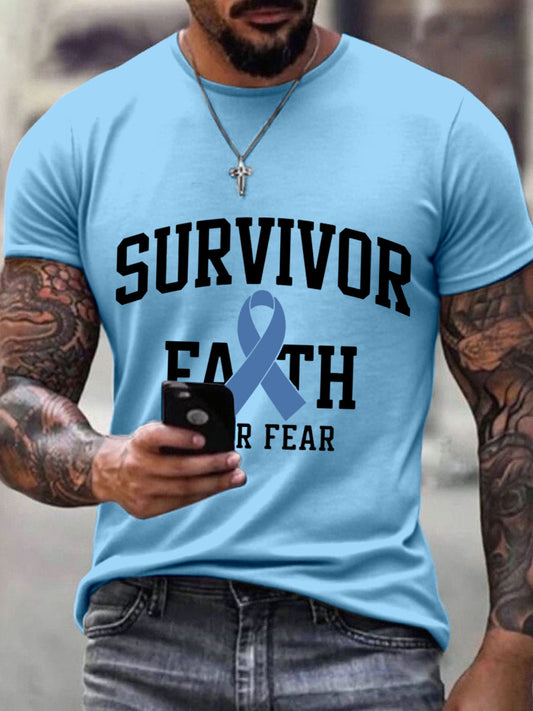 Men's Survivor Faith Over Fear Print T-Shirt